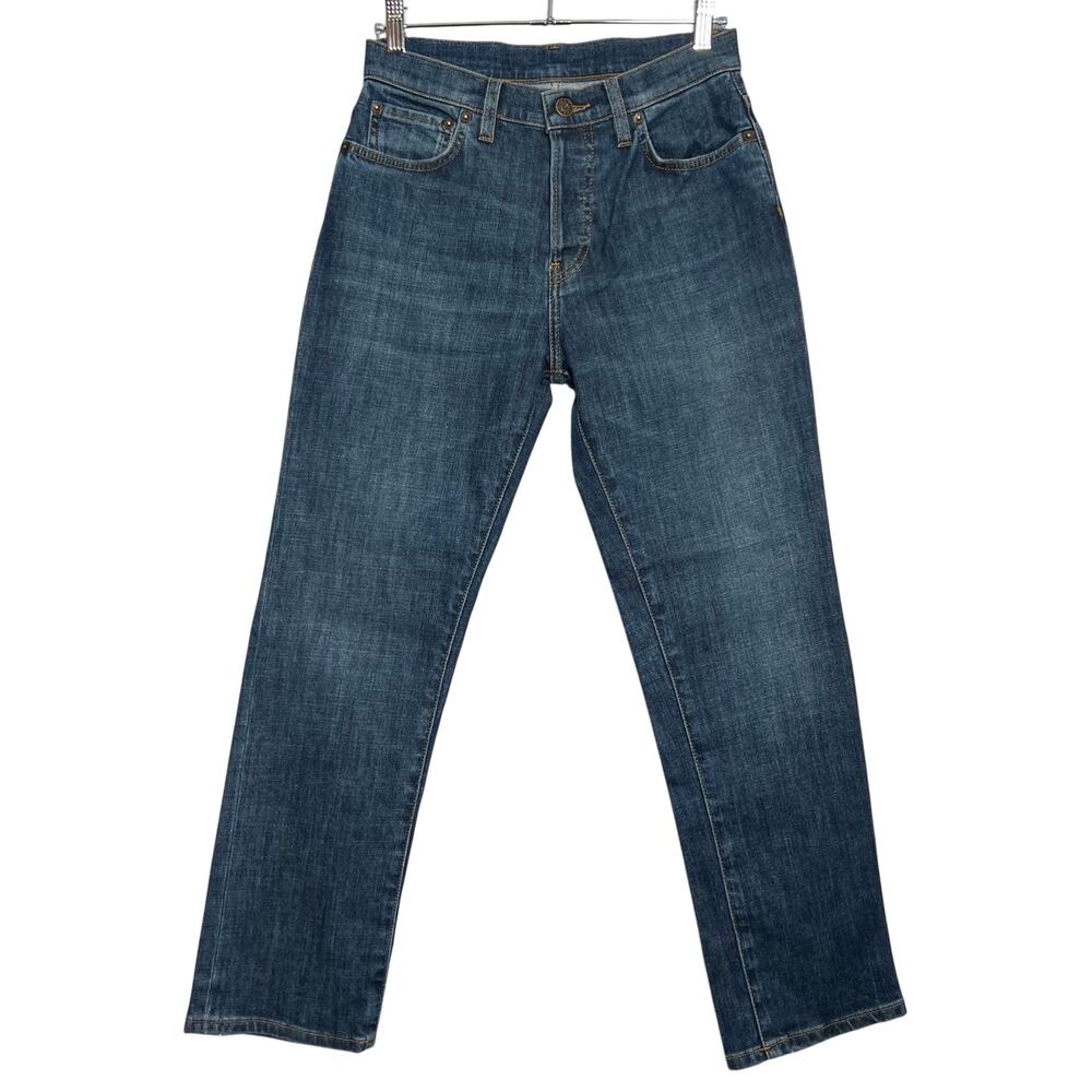 6397 Straight Leg 495 Jeans SIZE 25 Worn Dark Blue Button Fly Made in Italy NWT